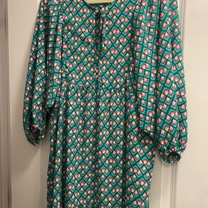 Vibrant Geometric Patterned Dress